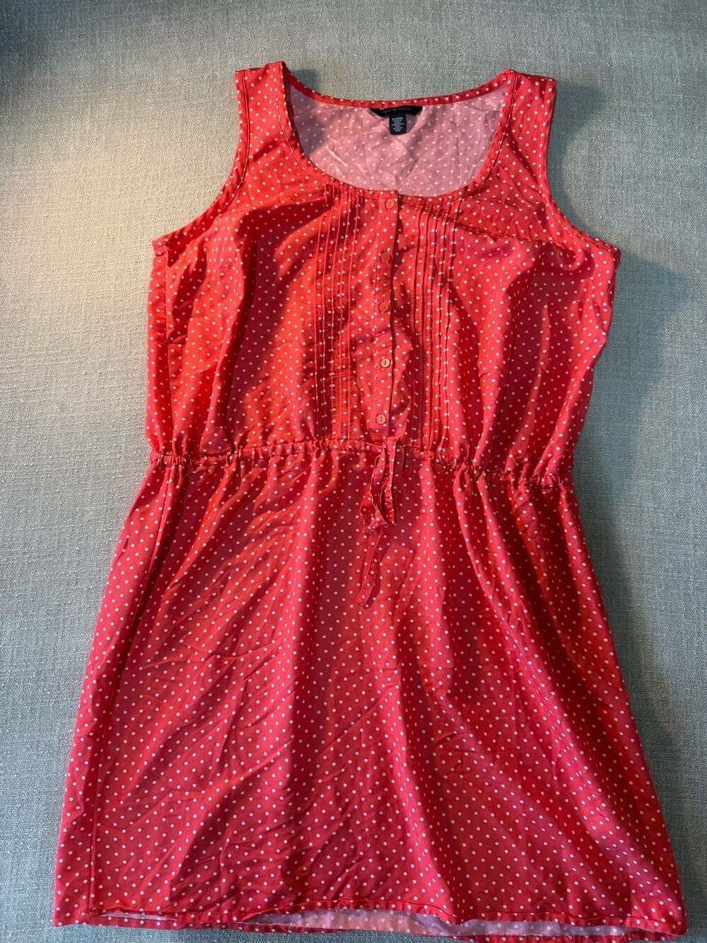 Tommy Hilfiger Red Polka Dot Sleeveless Button-Down Dress